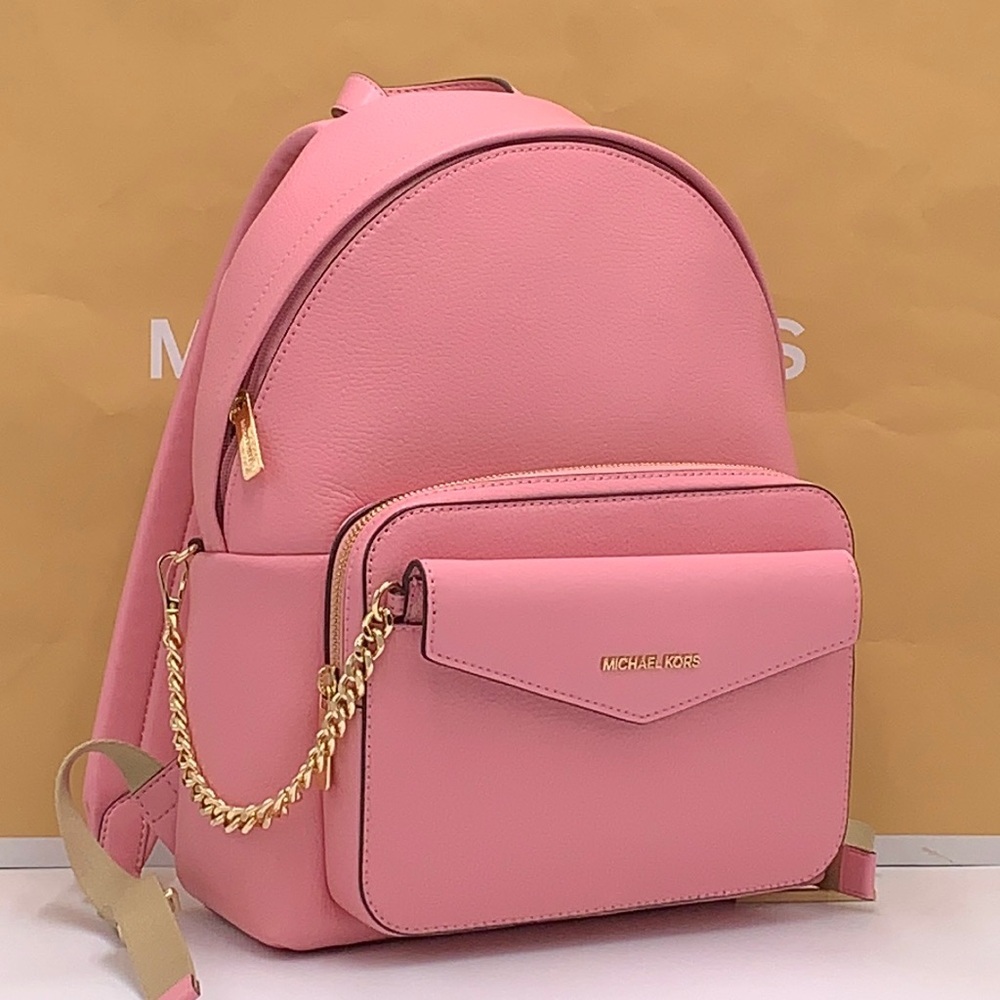 MICHAEL KORS Maisie Medium Pebbled Leather 2-in-1 Backpack CARNATION COL…